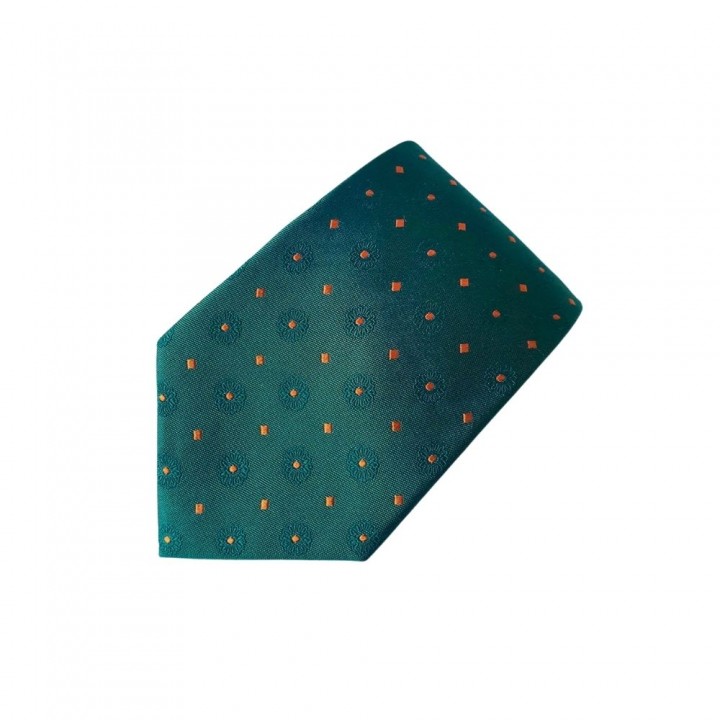 Cà vạt hoa văn sen xanh lá- 147*7,5 cm